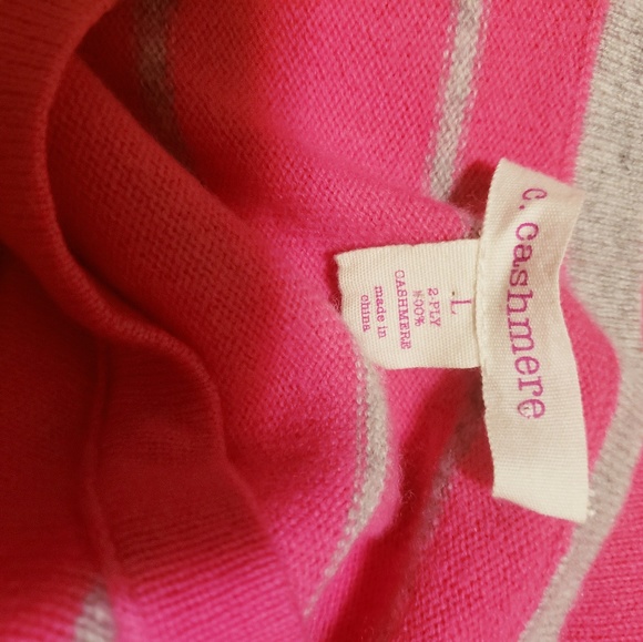 C. Cashmere Large 2 Ply Short Sleeve Sweater - Picture 5 of 6